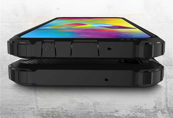 Samsung Galaxy M20 Kılıf Zırhlı Tam Korumalı Silikon Tank Kapak - 7