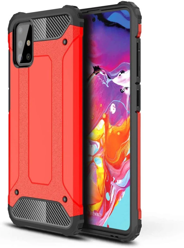 Samsung Galaxy A71 Kılıf Zırhlı Tam Korumalı Silikon Tank Kapak