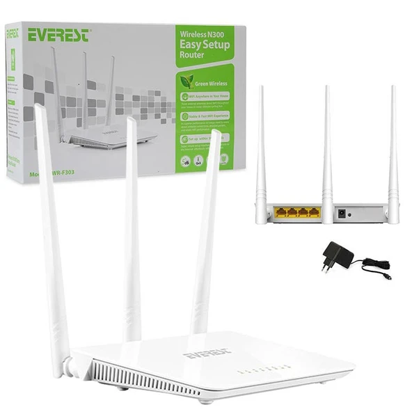 EVEREST EWR-F303 2.4 GHZ 300 MBPS 4 PORT KABLOSUZ ROUTER (4901)