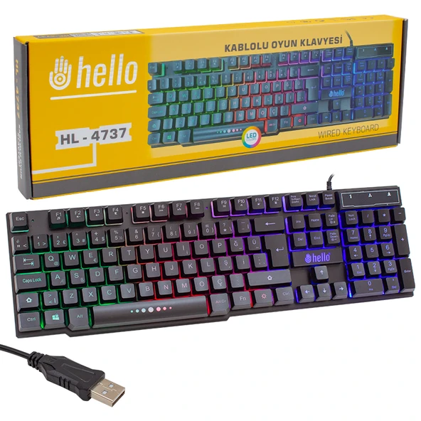 HELLO HL-4737 KABLOLU OYUNCU GAMING KLAVYE (4901)