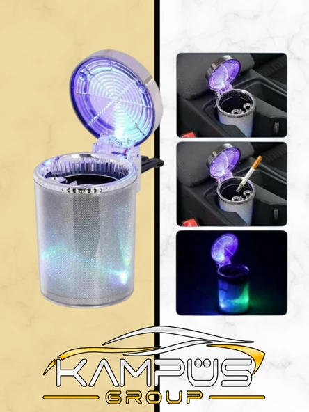 OTO KÜLLÜK RENKLİ IŞILTILI RGB ARAÇ İÇİ LED KÜLLÜK 7 IŞIKLI BLACKPİNK HAYRANI BADGİRL KÜLLÜĞÜ