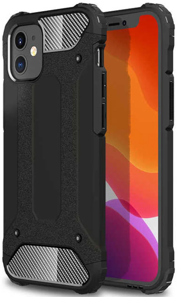 Apple iPhone 12 Kılıf Zırhlı Tam Korumalı Silikon Tank Kapak