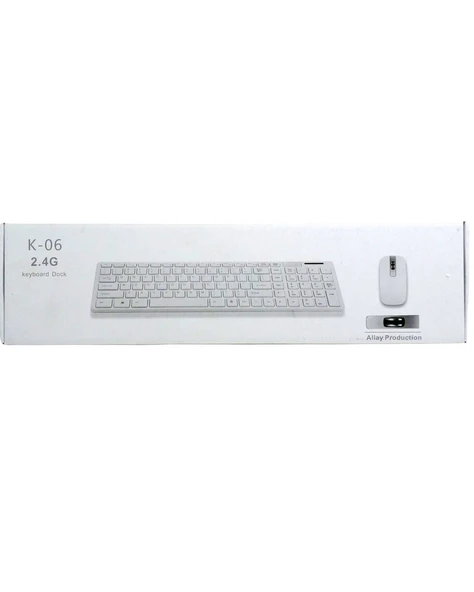 K-06 BEYAZ DOCK WIRELESS KABLOSUZ KLAVYE MOUSE S PL-374 (4901)