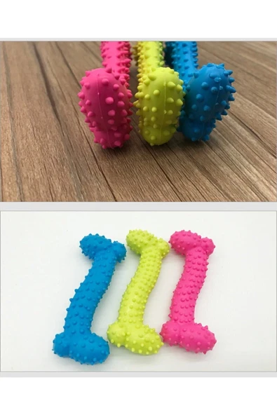 Kemik Şekilli Kedi Köpek Diş Kaşıma Isırma Aparatı Stres Oyuncağı 10 Cm - 2