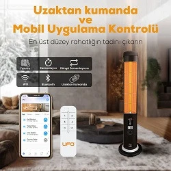 UFO Therapy Smart 2300W Mobil Uyumlu, Uzaktan Kumandalı, Tasarruf Modlu ve Programlanabilir Kule Tipi Isıtıcı - 3