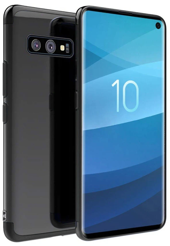 Samsung Galaxy S10E Kılıf Lazer Boyalı Renkli Esnek Silikon Şeffaf