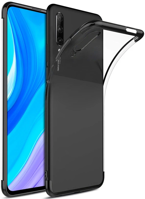 Huawei P Smart Pro 2019 Kılıf Lazer Boyalı Renkli Esnek Silikon Şeffaf