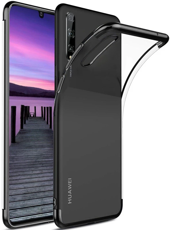 Huawei P Smart S (Y8P) Kılıf Lazer Boyalı Renkli Esnek Silikon Şeffaf