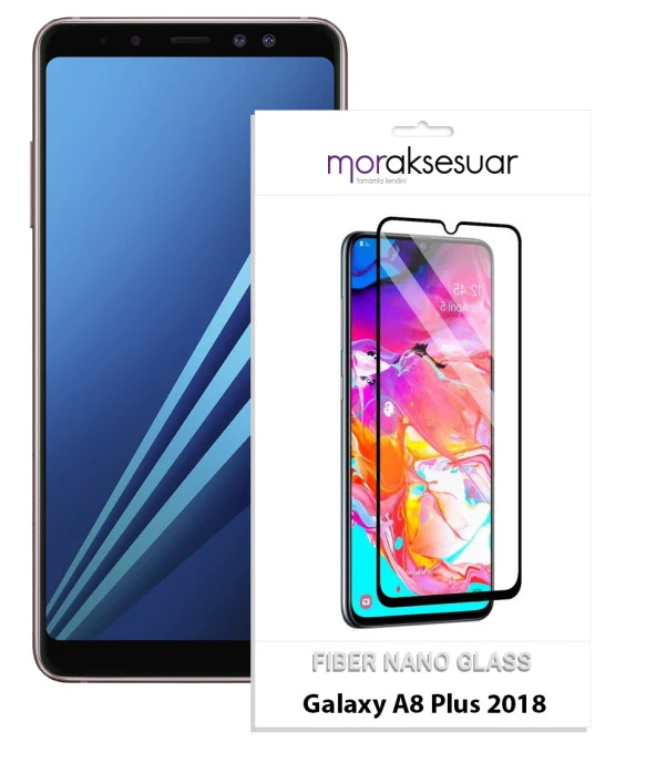 Samsung Galaxy A8 Plus 2018 Ekran Koruyucu Kırılmaz Fiber Nano Tam Kaplayan Cam