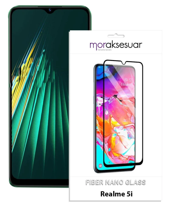 Realme 5i Ekran Koruyucu Kırılmaz Fiber Nano Tam Kaplayan Cam