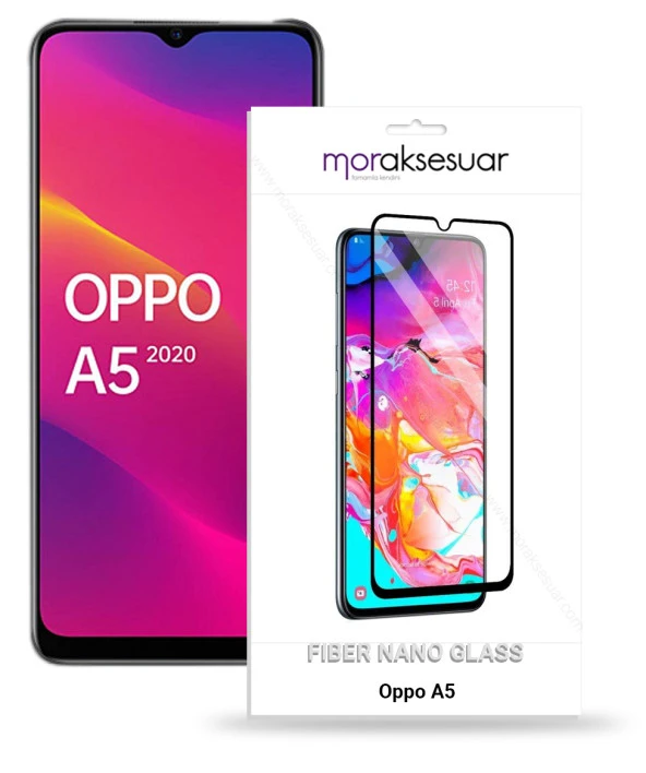 Oppo A5 Ekran Koruyucu Kırılmaz Fiber Nano Tam Kaplayan Cam