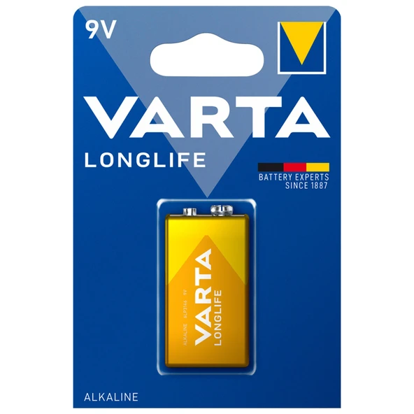Varta Longlife 9V Pil Tekli Paket (Alkalin)