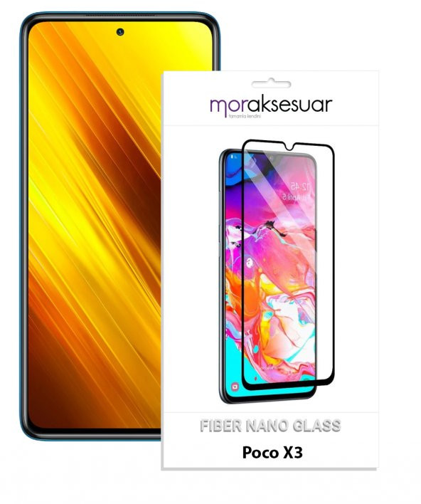 Xiaomi Poco X3 Ekran Koruyucu Kırılmaz Fiber Nano Tam Kaplayan Cam