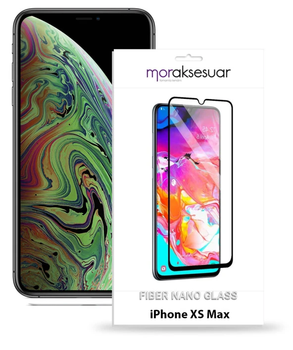 Apple iPhone XS Max Ekran Koruyucu Kırılmaz Fiber Nano Tam Kaplayan Cam