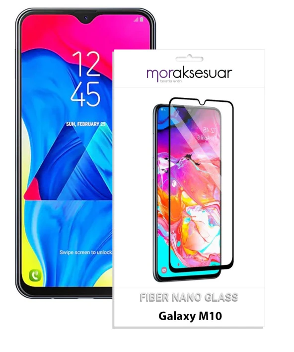 Samsung Galaxy M10 Ekran Koruyucu Kırılmaz Fiber Nano Tam Kaplayan Cam