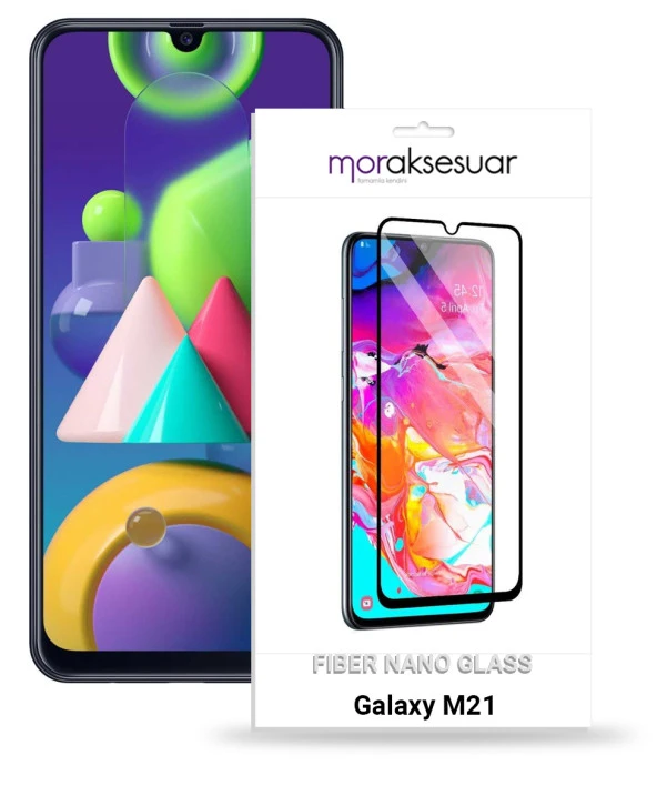 Samsung Galaxy M21 Ekran Koruyucu Kırılmaz Fiber Nano Tam Kaplayan Cam