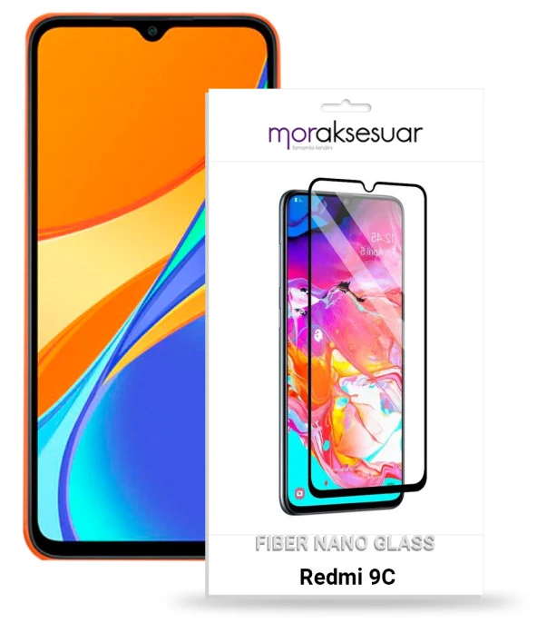 Xiaomi Redmi 9C Ekran Koruyucu Kırılmaz Fiber Nano Tam Kaplayan Cam