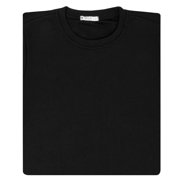 Bella Dossi Siyah Kadın Bisiklet Yaka Sweatshirt M