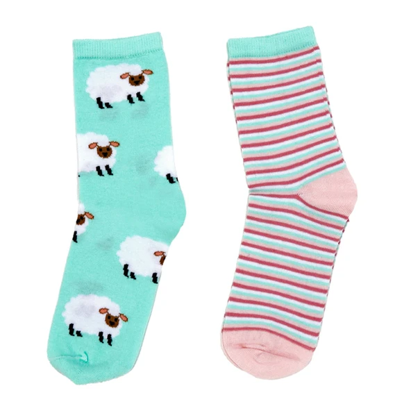 Sockstime Desenli Kadın Çorap 2'li