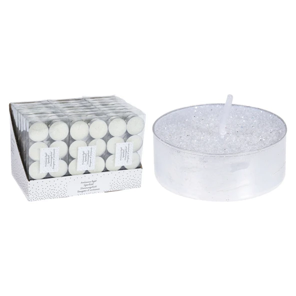 Koopman Gri Simli Tealight Seti