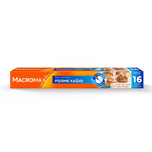 Macromax Hazır Kesilmiş Yağlı Pişirme Kağıdı 16 Adet