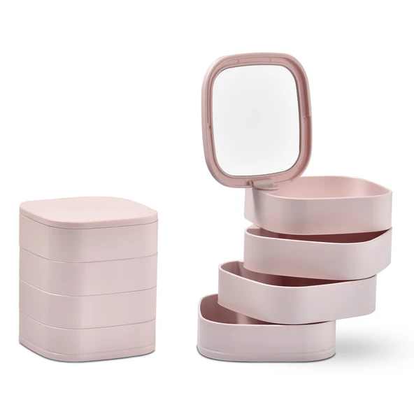 Bee Home 4 Katlı Aynalı Kare Organizer