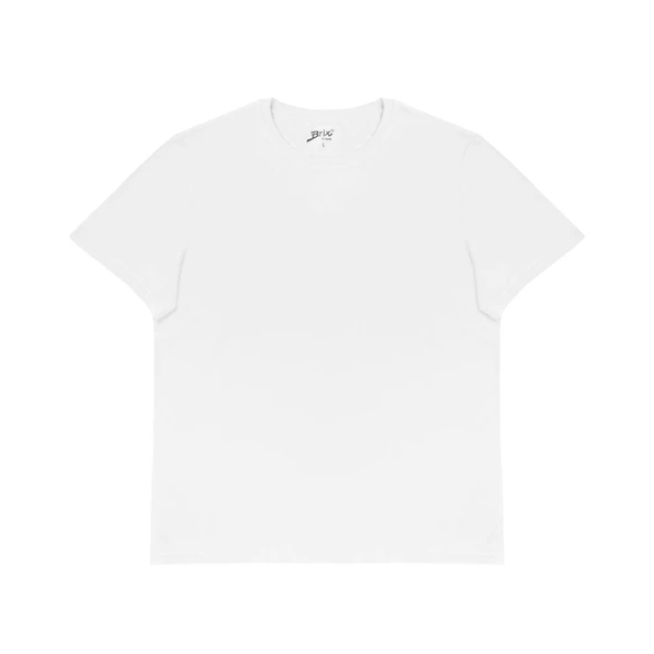Brix Basıc O Yaka Beyaz Erkek Tshirt M
