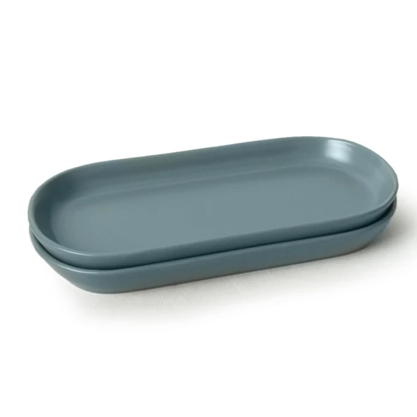 Keramika Nordic Kayık Tabak 16 Cm Yeşil / Gri