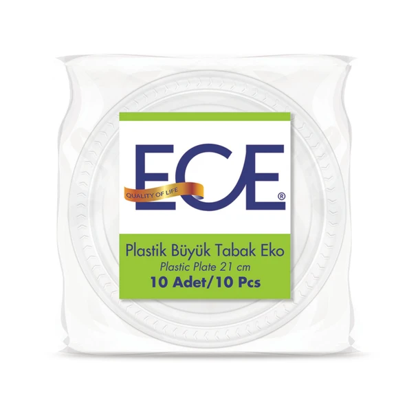 Ece Plastik Tabak 21 Cm 10'lu