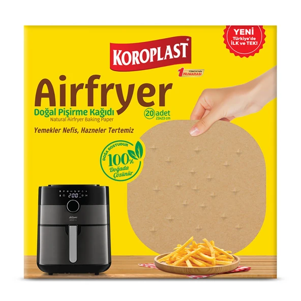 Koroplast Airfryer Doğal Pişirme Kağıdı 20'li