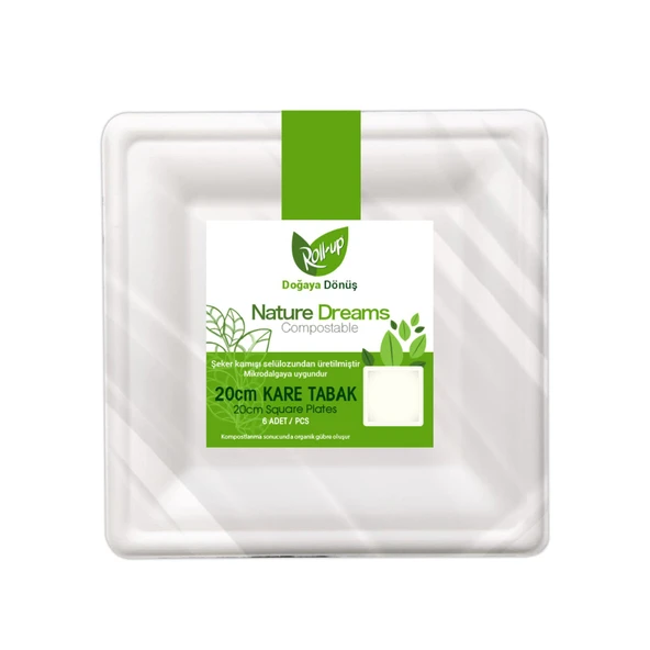 Roll-Up Nature Dreams 6'lı Kare Tabak 20 Cm