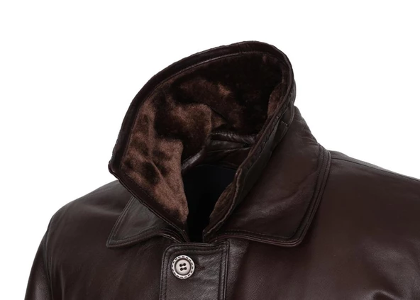 Kışlık Erkek Deri Kaban Fındık Renk - 4