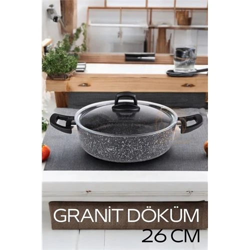 Eco Granit Döküm Basık Tencere 26 cm