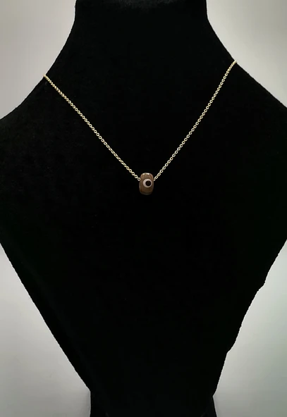 Altın Sarısı Zincir Boncuklu Kolye