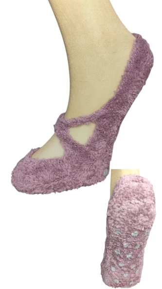 1 Adet Bayan Kaydırmaz Tabanlı Peluş Yoga Pilates Fitness Çorabı - 4