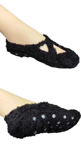 1 Adet Bayan Kaydırmaz Tabanlı Peluş Yoga Pilates Fitness Çorabı