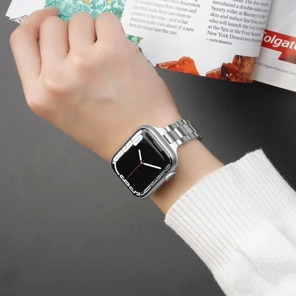 iiteeology Paslanmaz Çelik Kordon Uyumlu Apple Watch Kordon - 5