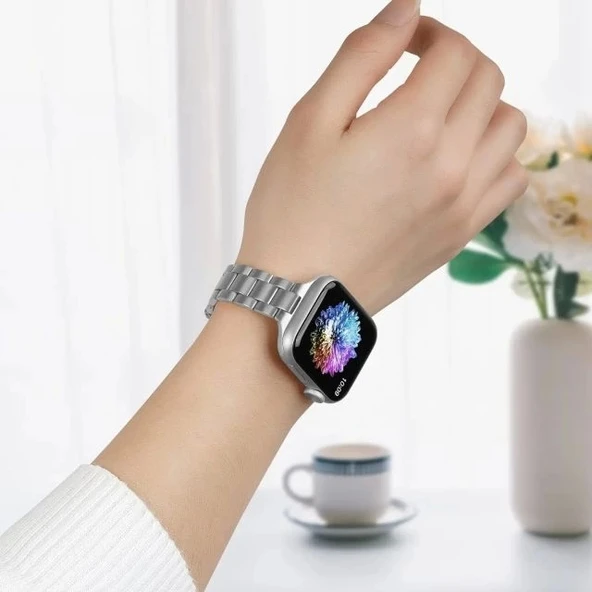 iiteeology Paslanmaz Çelik Kordon Uyumlu Apple Watch Kordon - 6