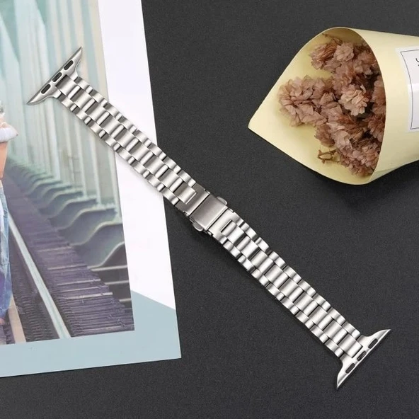 iiteeology Paslanmaz Çelik Kordon Uyumlu Apple Watch Kordon - 7