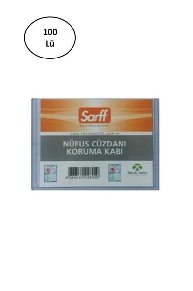 Sarff Nüfus Cüzdanı Kabı Pvc Lüx A-032H 100'lü