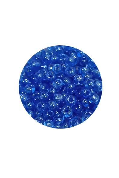Dökme Cam Kum Boncuk (8/0) 3 mm - 60 Gram - Şeffaf Açık Mavi - BNC204 - Resim 2