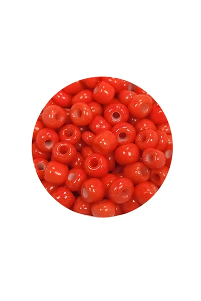 Dökme Cam Kum Boncuk Büyük Boy (6/0) 4 mm - 60 Gram - Turuncu - BNC137 - Resim 2