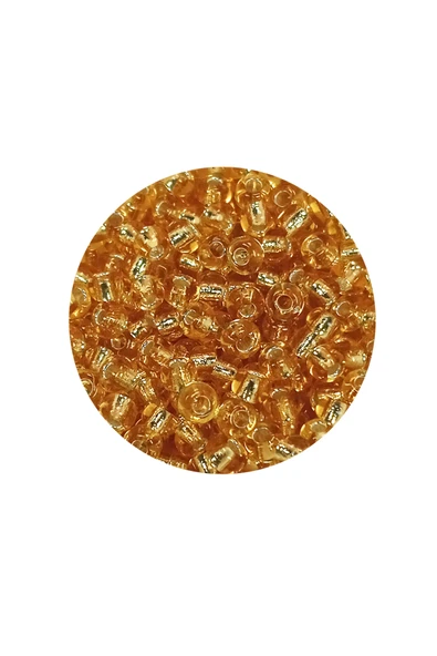 Dökme Cam Kum Boncuk (8/0) 3 mm - 20 Gram - Şeffaf Koyu Sarı - BNC176 - Resim 2