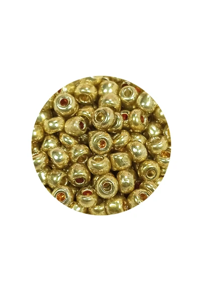 Dökme Cam Kum Boncuk Büyük Boy (6/0) 4 mm - 20 Gram - Altın - BNC093 - Resim 2