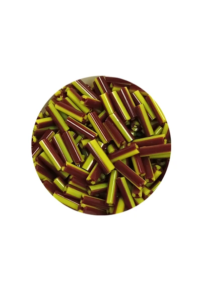 Uzun Boru Kesme Boncuk Çap 2mm Uzunluk 10 mm - 20 Gram - Koyu Kırmızı Sarı - BNC258 - Resim 2