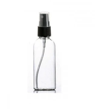 50ml PE şeffaf şişe siyah sprey başlık, 12 adet, dezenfektan şişesi, plastik şişe, medikal şişe, boş şişe, parmak sprey başlık, spreyli şişe - 1