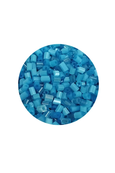 Kesme Cam Boncuk 2mm - 20 Gram - Mat Mavi -BNC338 - Resim 2