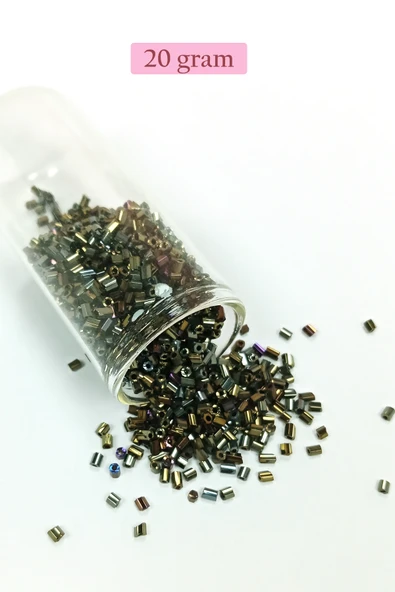 Kesme Cam Boncuk 2mm - 20 Gram - Asker Yeşili -BNC340 ürün görseli 1