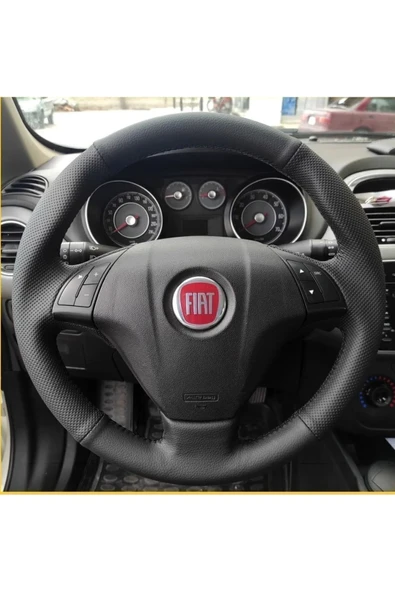 Fiat Uyumlu Linea Doblo- Fiorino Punto TuşluVersiyon Araca Özel Dikmeli Direksiyon Kılıf - 3