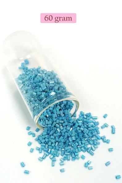 Kesme Cam Boncuk 2mm - 60 Gram - Camgöbeği Mavi - BNC395 ürün görseli 1